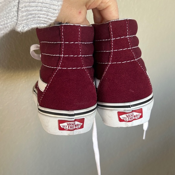 Vans Burgundy Suede Old Skool High Tops - Size 5.5 Men’s and 7 Women’s - Picture 4 of 11